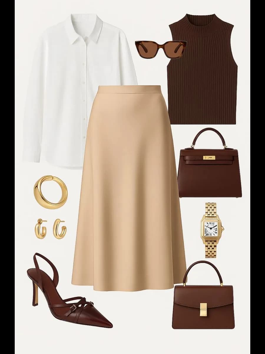 Атласная юбка миди