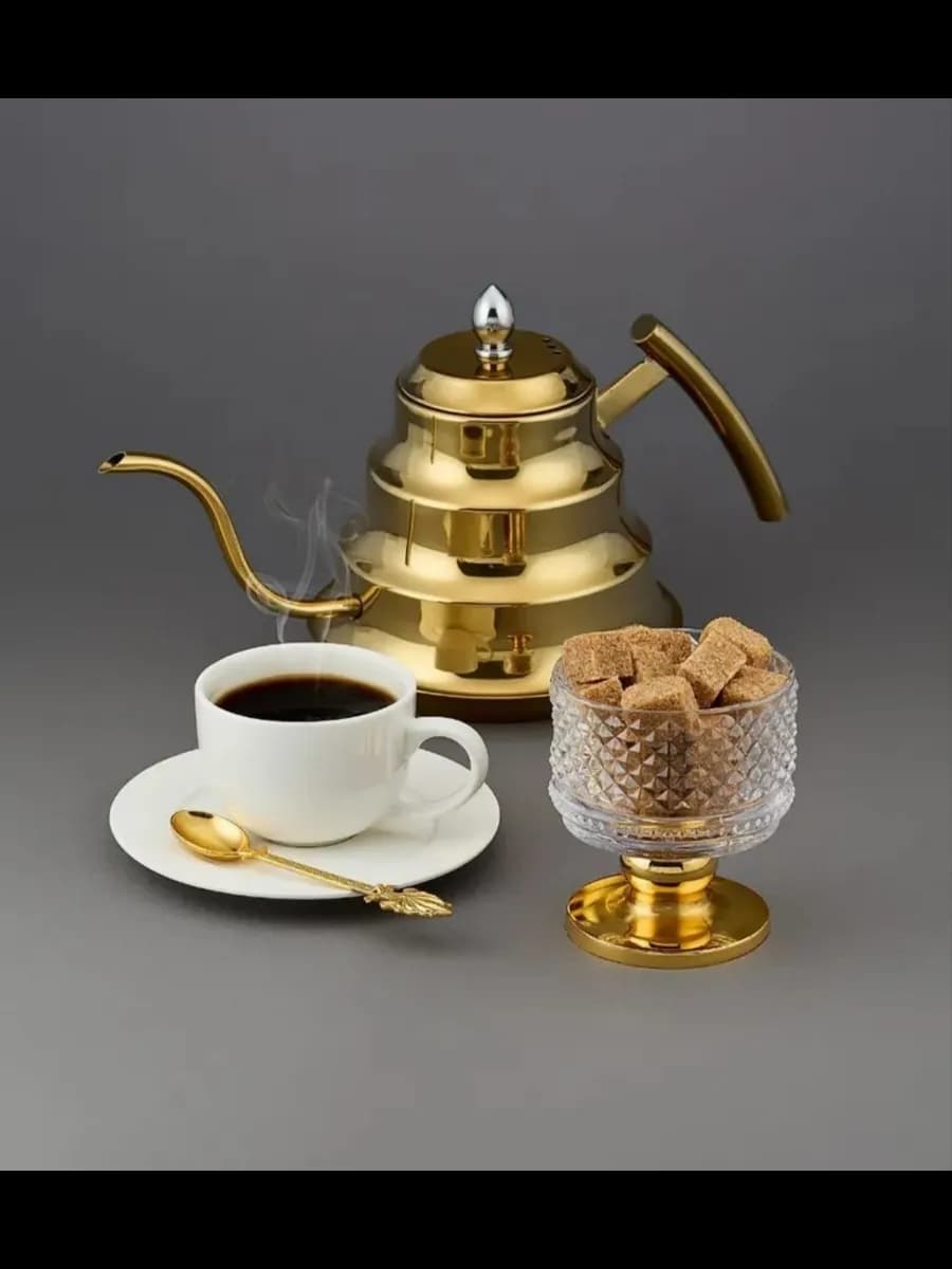 Чайник заварочный металлический с ситечком 1200 мл турецкий