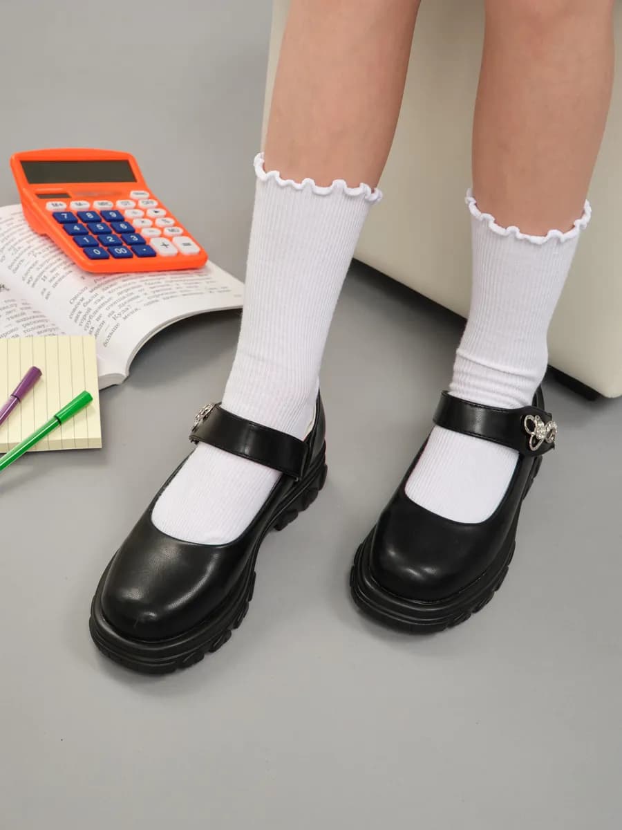 Школьные туфли мери джейн на платформе