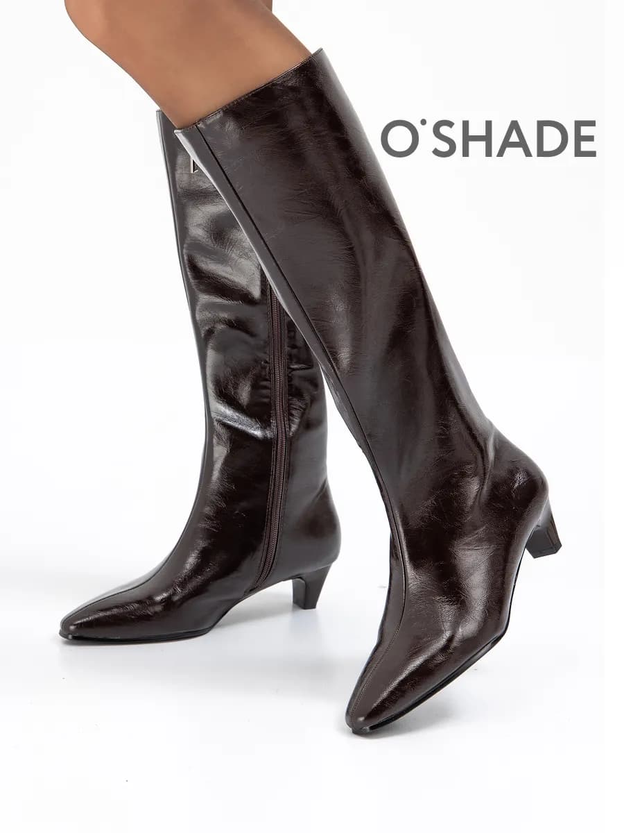 Коричневые сапоги женские демисезонные