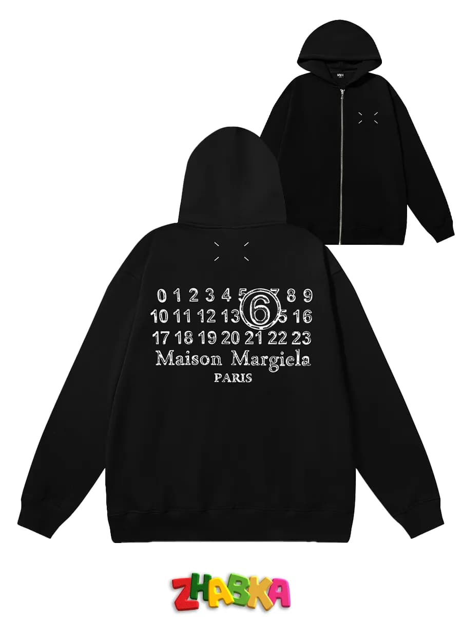 Зип худи MAISON MARGIELA мейсон черный с принтом sk8 - фото 1