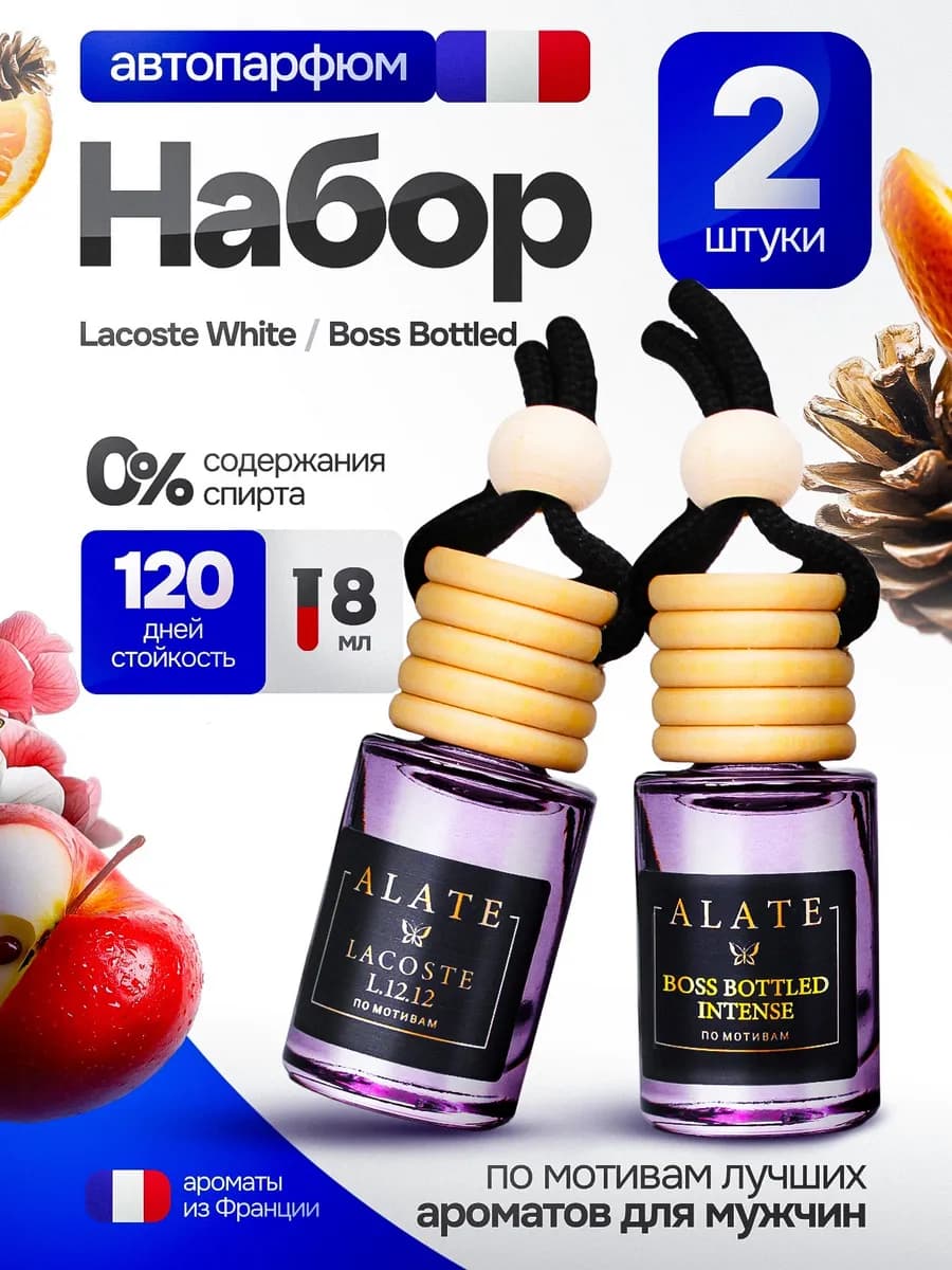 Ароматизатор в машину мужской стойкий автопарфюм набор 2 шт