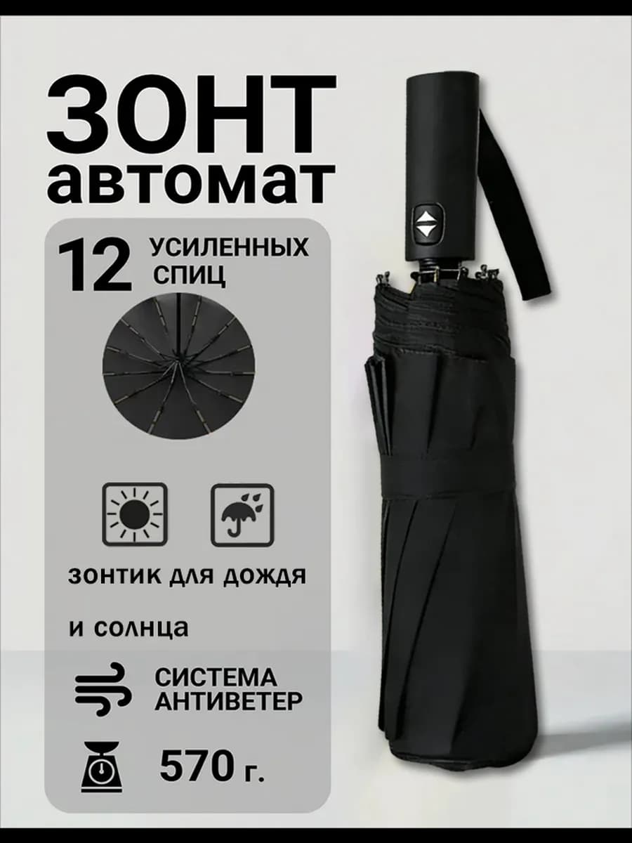 Зонт автомат антиветер компактный легкий