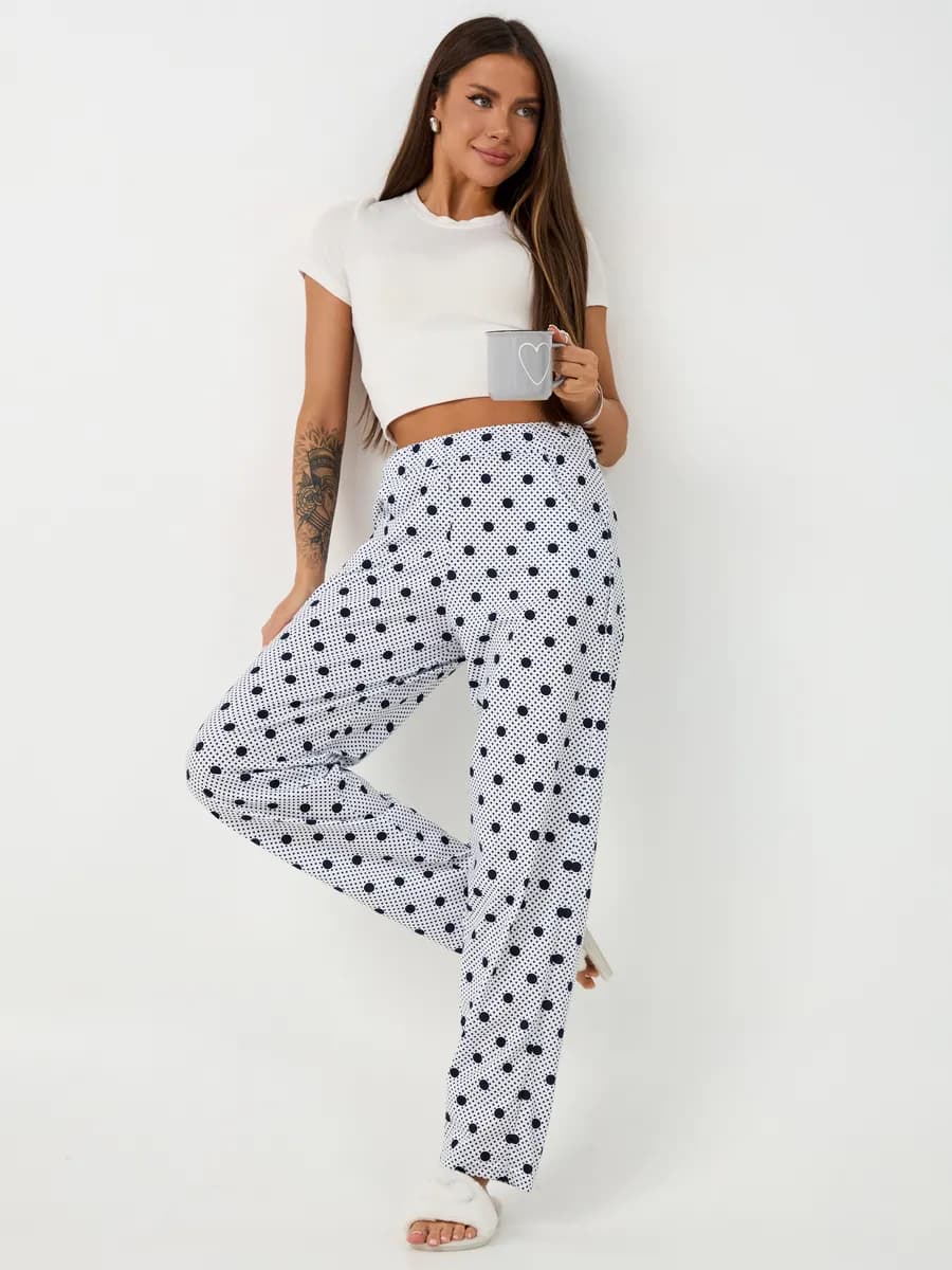 Брюки домашние трикотажные пижамные