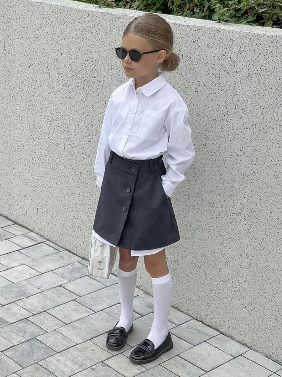 Юбка школьная на запах с подкладом