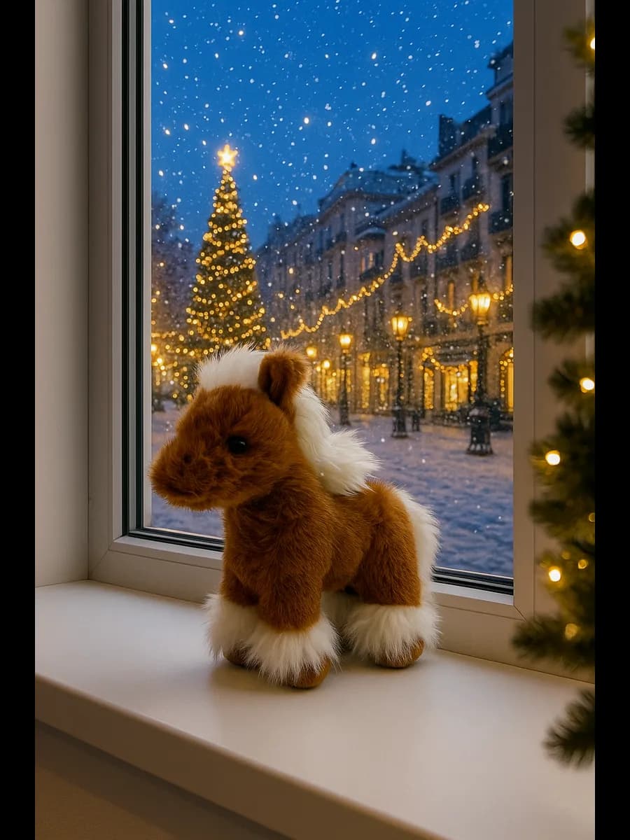 Лошадь символ 2026 года мягкая игрушка под елку