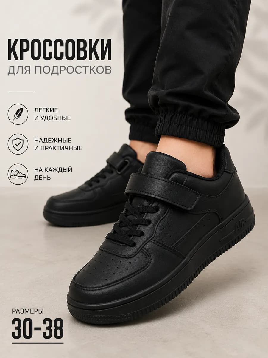 Спортивные кроссовки кеды школьные на липучках