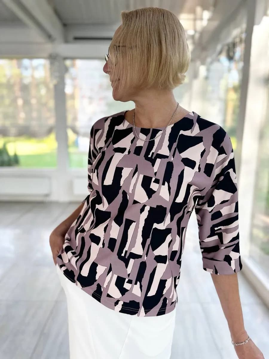 Джемпер тонкий оверсайз нарядная блузка - фото 1