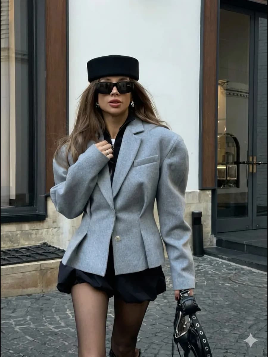 Пиджак приталенный утепленный