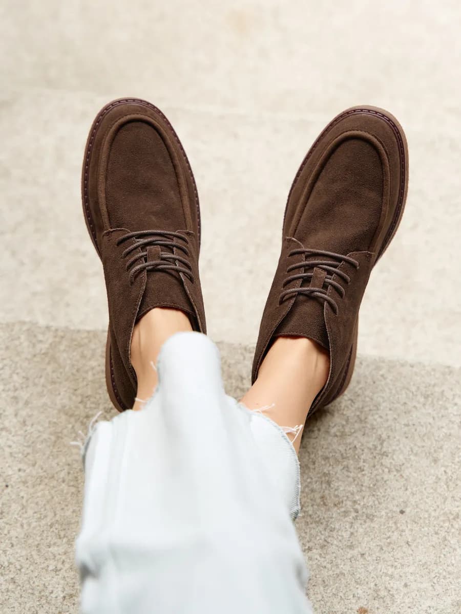 Лоферы замшевые демисезонные ботинки