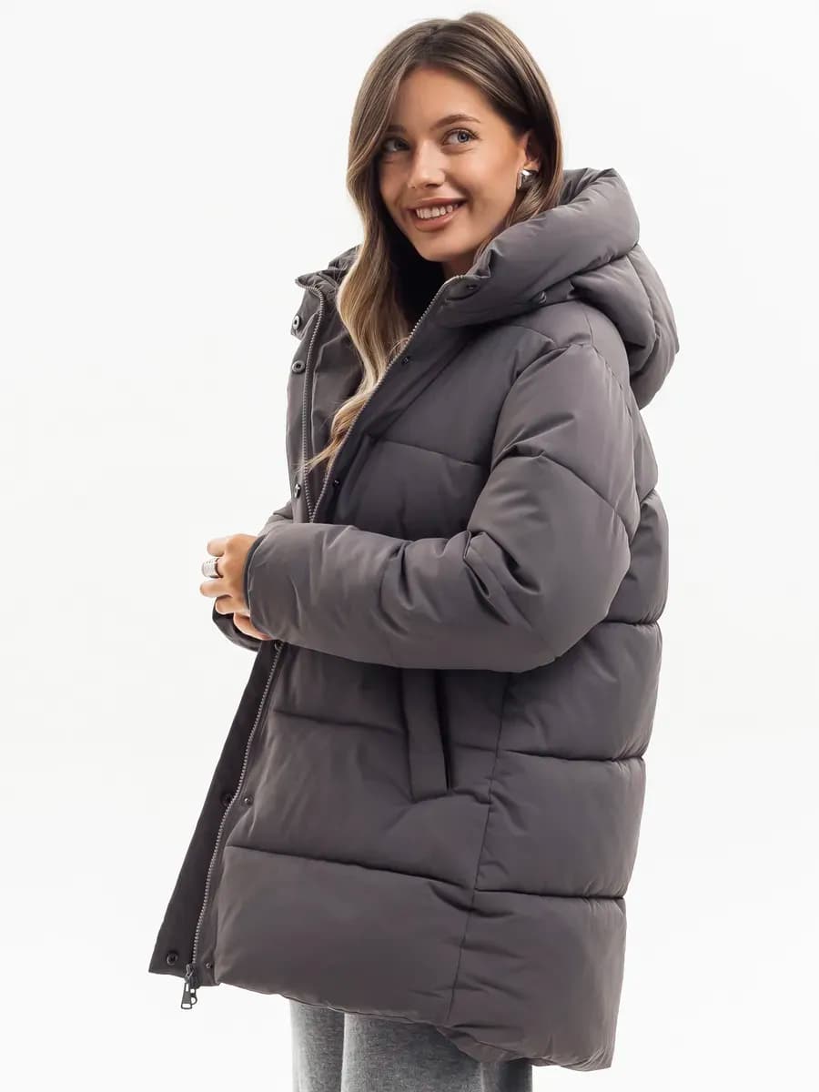 Куртка зимняя оверсайз с капюшоном