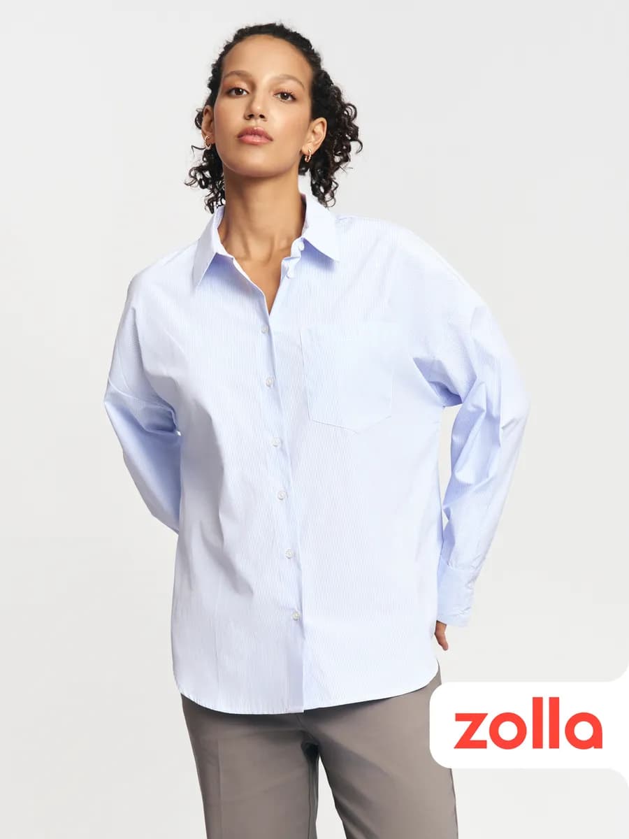 Женская свободная рубашка в полоску