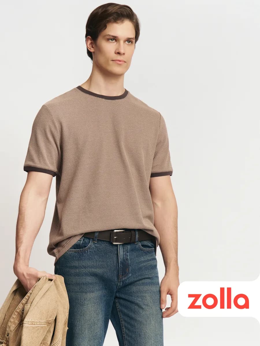 Мужская однотонная футболка из трикотажа