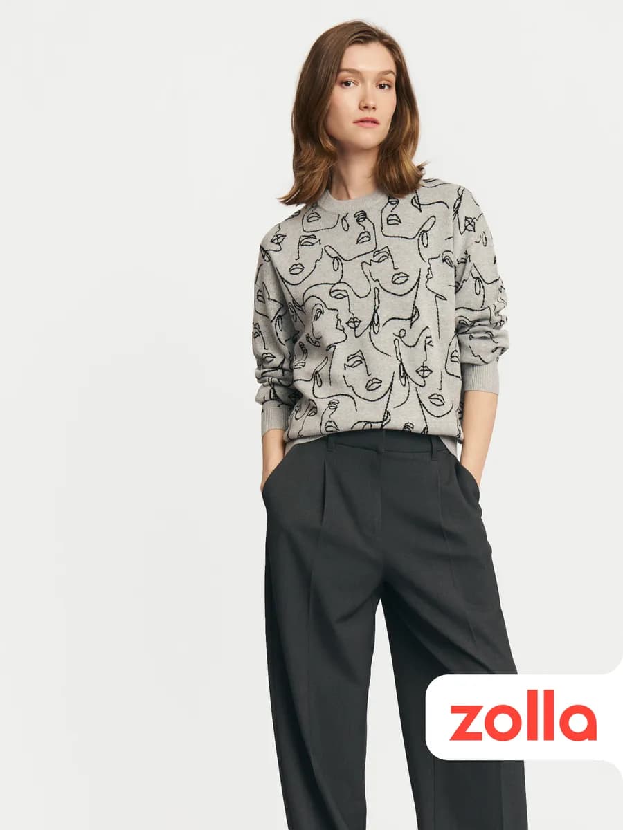 Женский вязаный джемпер с узором