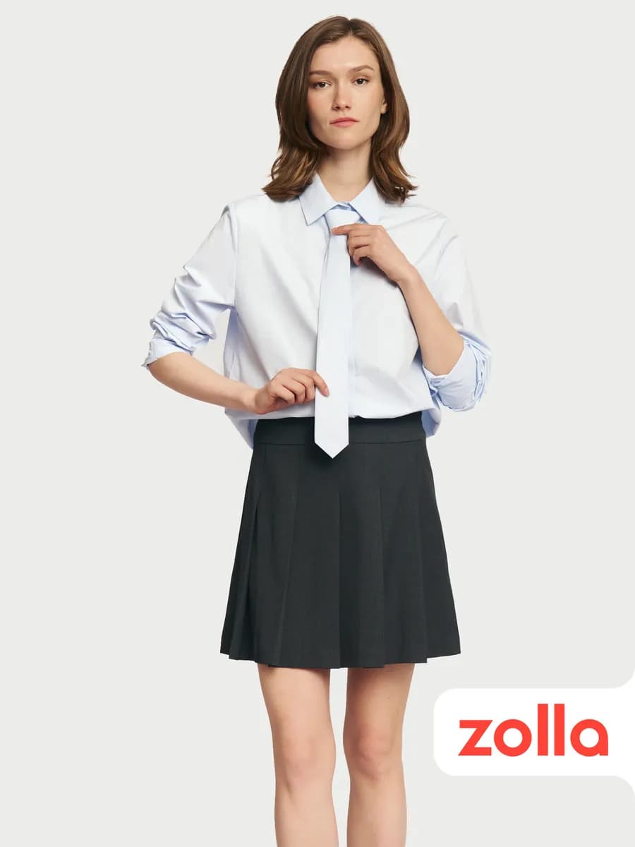 Женская рубашка из хлопка с галстуком