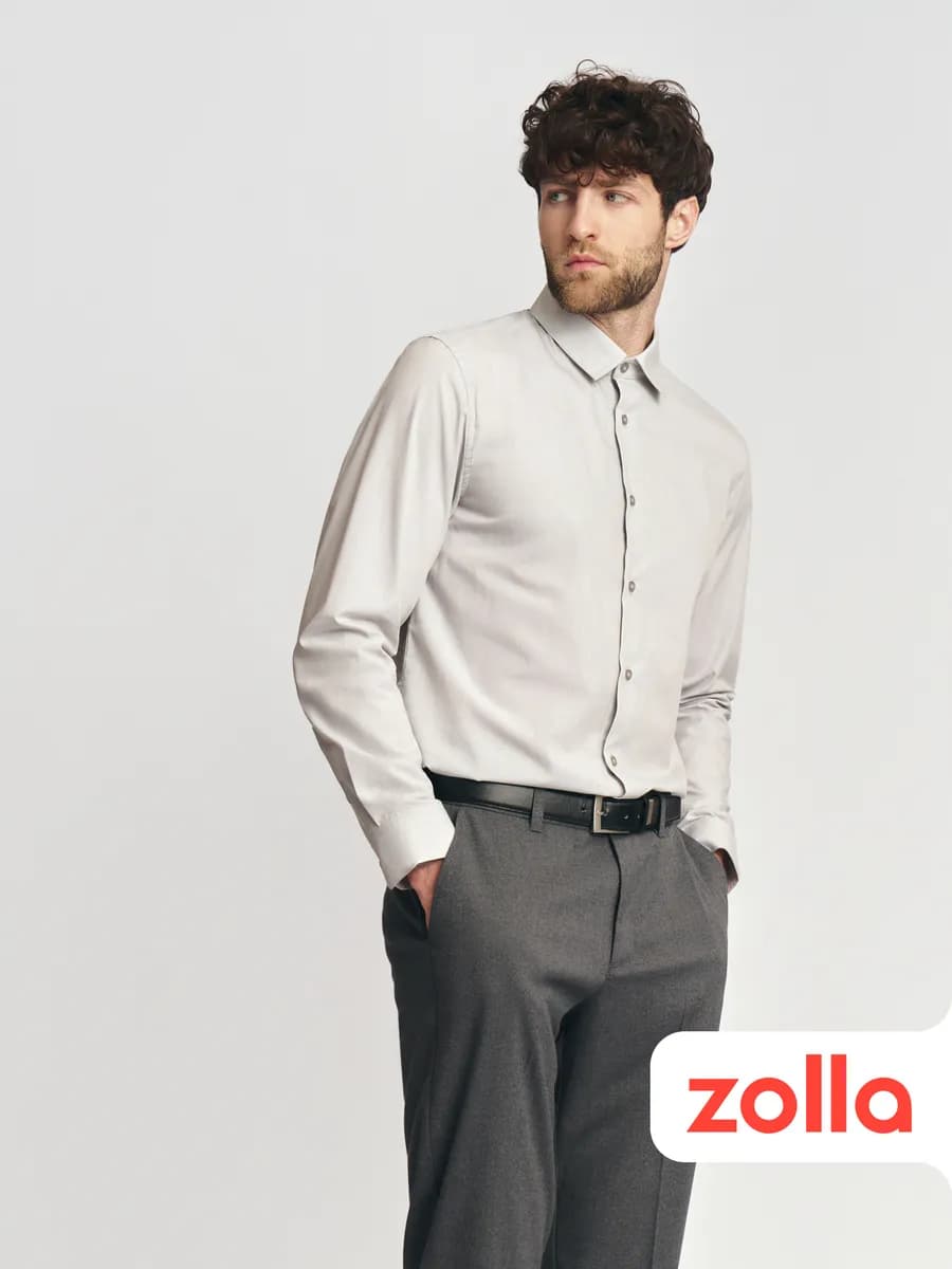 Мужская рубашка в полоску длинный рукав