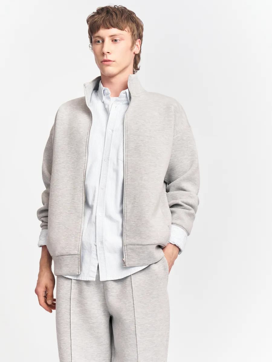 Мужская толстовка на молнии однотонная