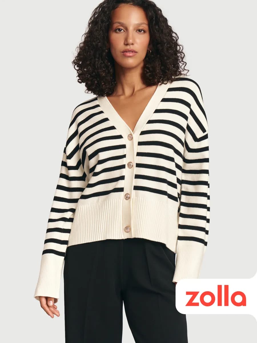 Женский трикотажный кардиган в полоску