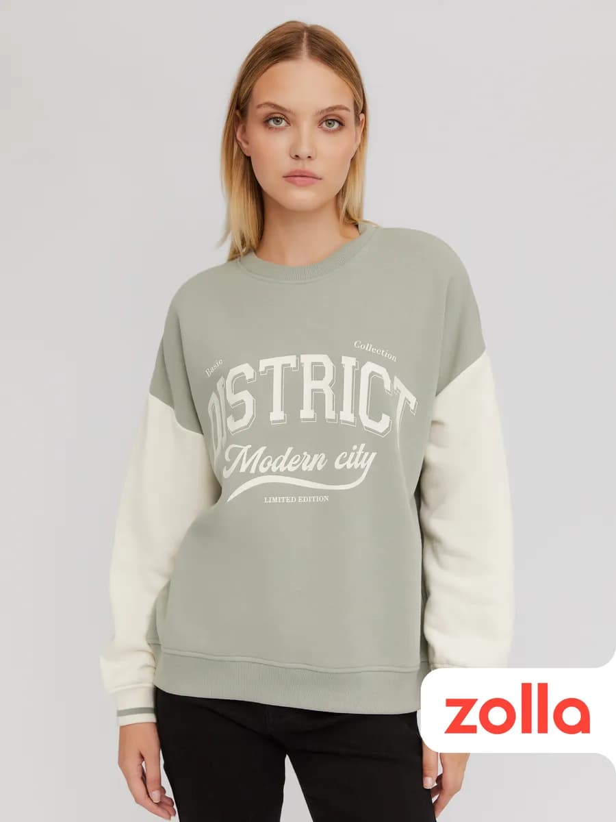 Женский трикотажный свитшот с принтом