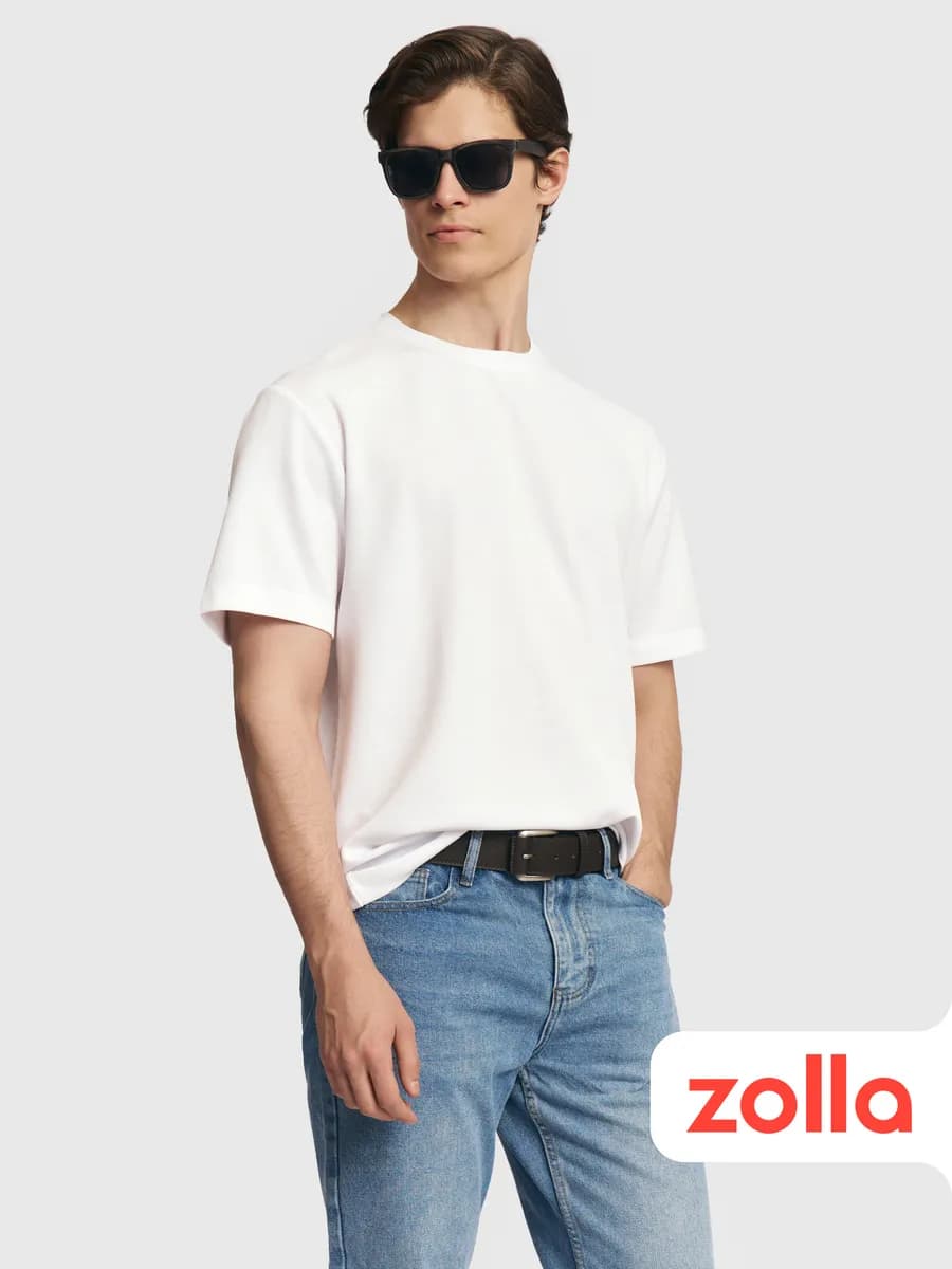 Мужская однотонная футболка из трикотажа