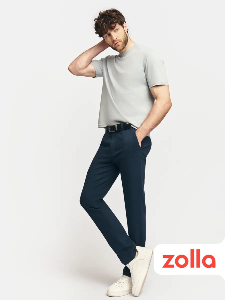 Мужские брюки силуэта Slim из хлопка