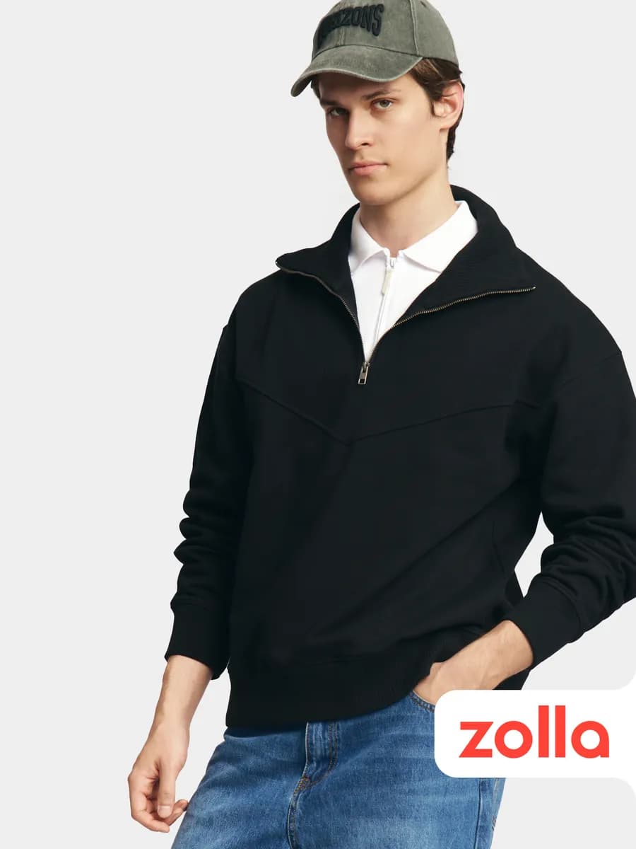 Мужской свитшот оверсайз с воротником