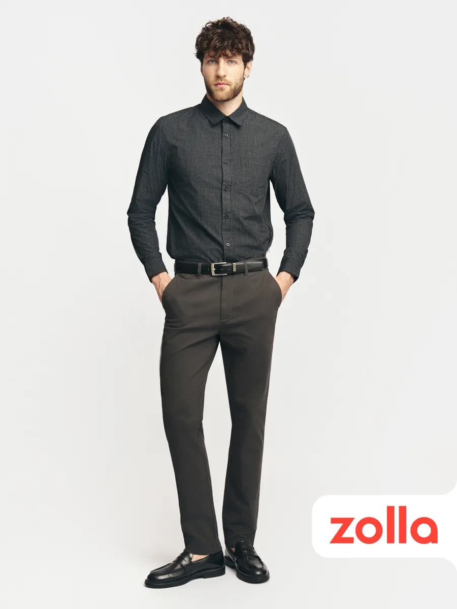 Мужские брюки силуэта Slim из хлопка