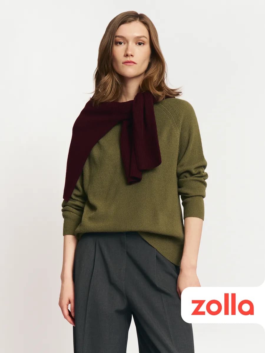 Вязаный женский джемпер из акрила - фото 1