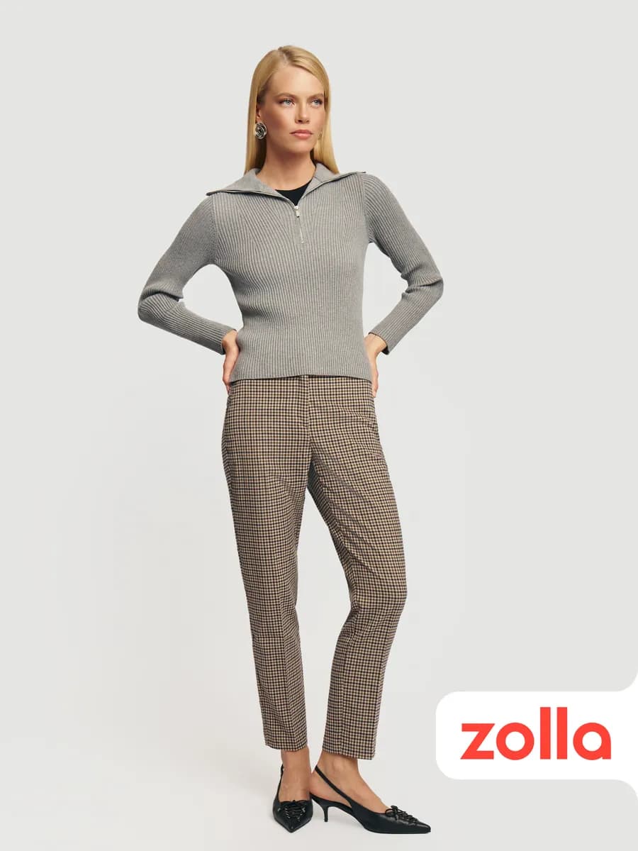 Женские брюки Slim в клетку