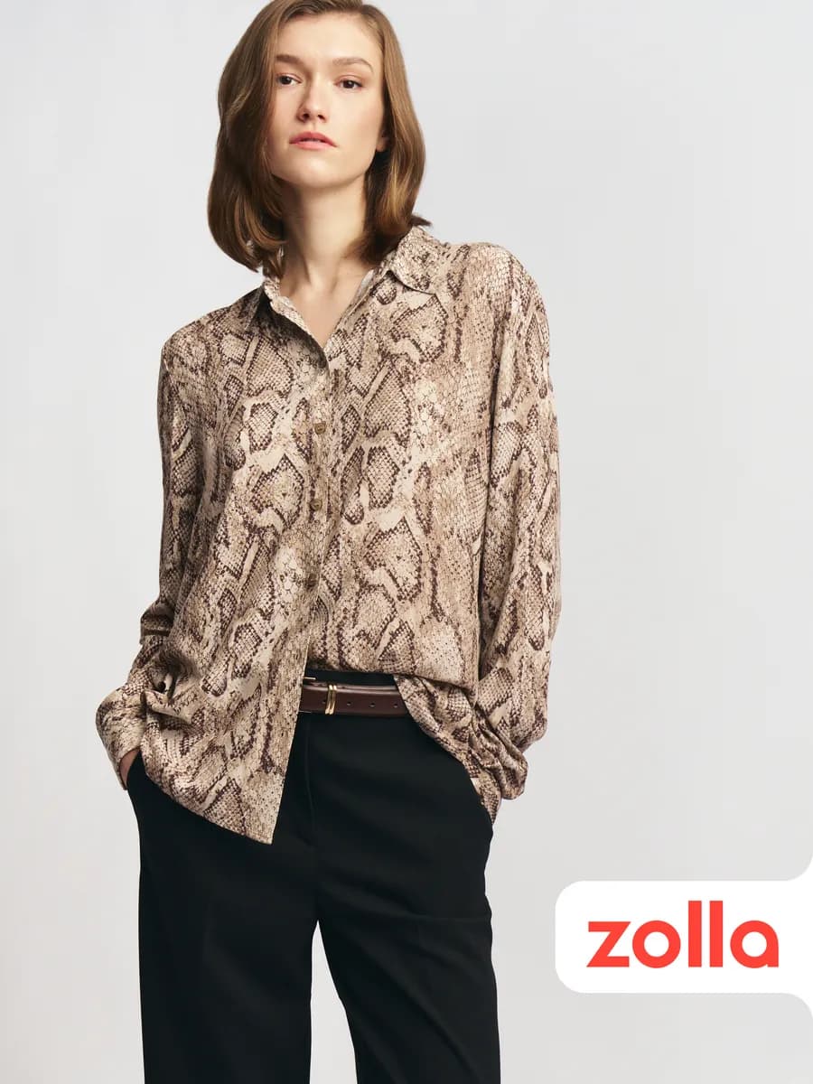 Женская рубашка из вискозы с принтом