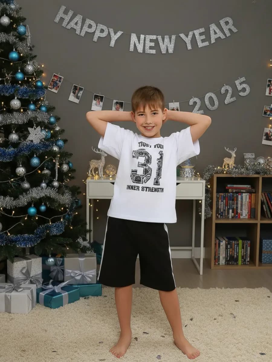 Костюм домашний для мальчика пижама новогодняя - фото 1