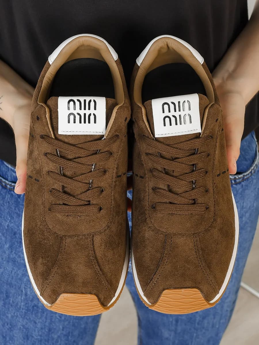 Кроссовки спортивные на платформе miu miu