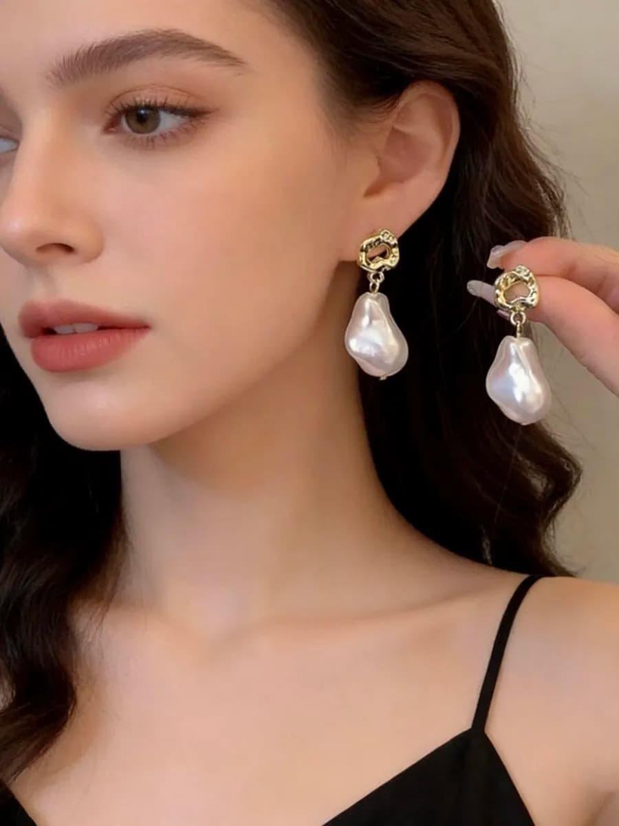 Серьги бижутерия с жемчугом