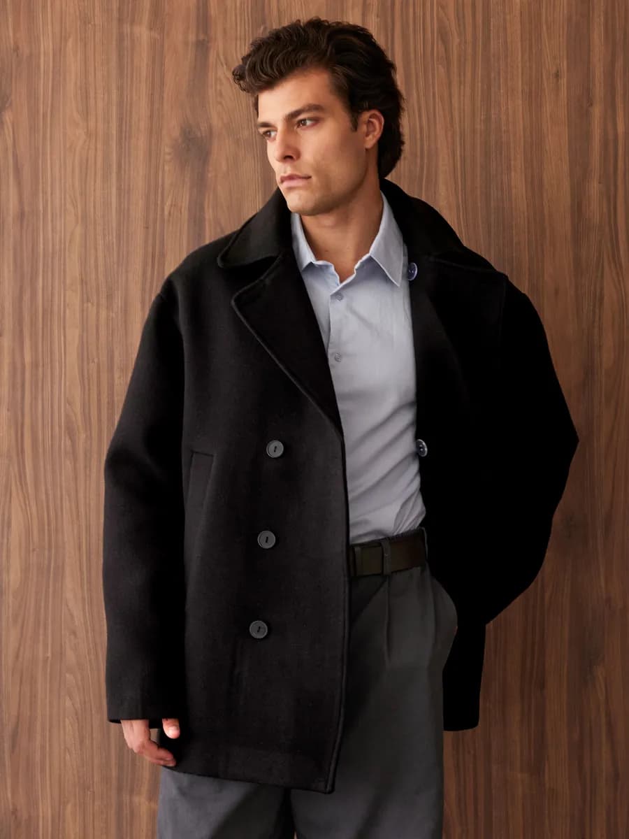 Пальто демисезонное классическое оверсайз - фото 1