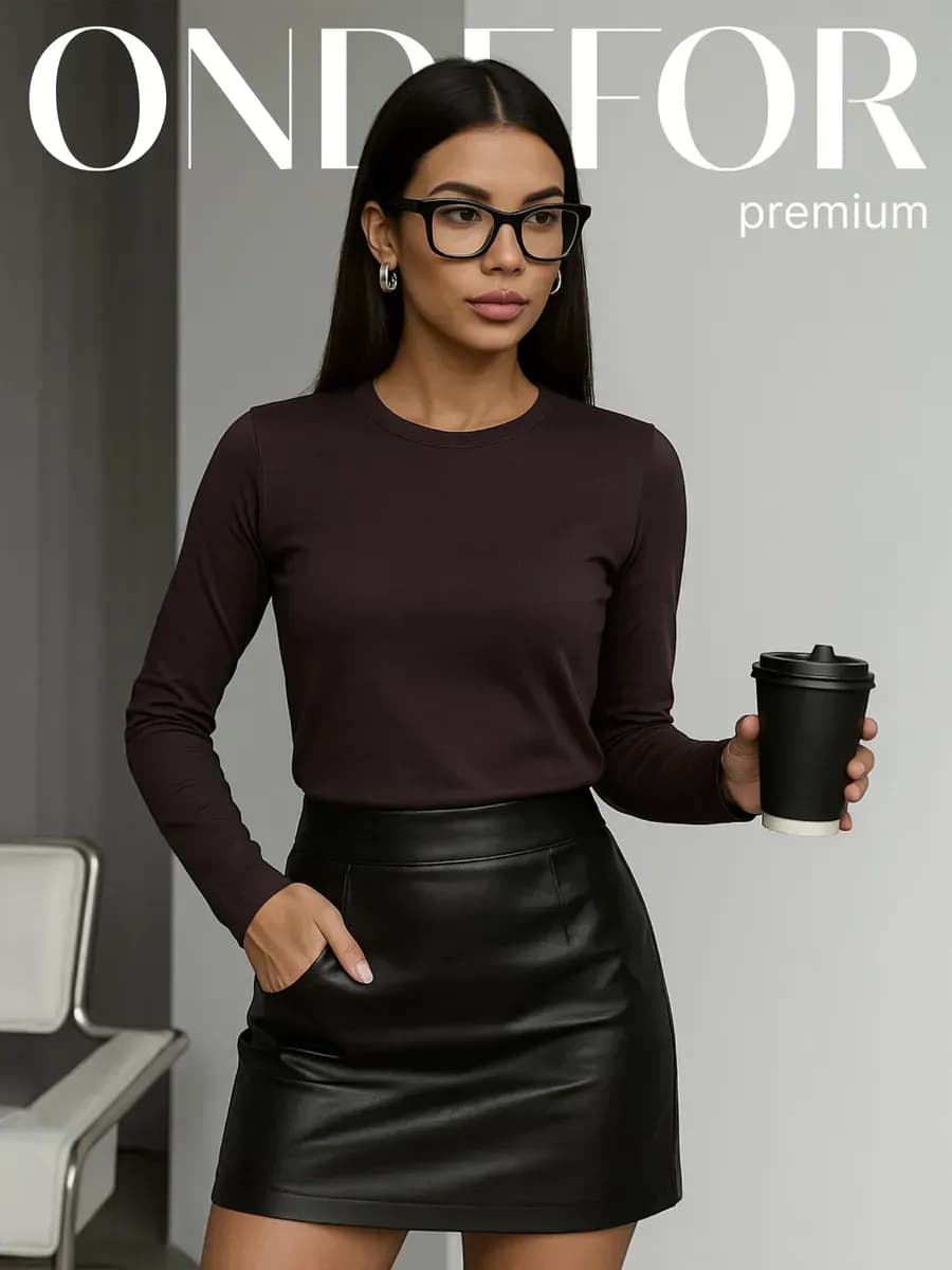 Лонгслив хлопок премиум однотонный базовый