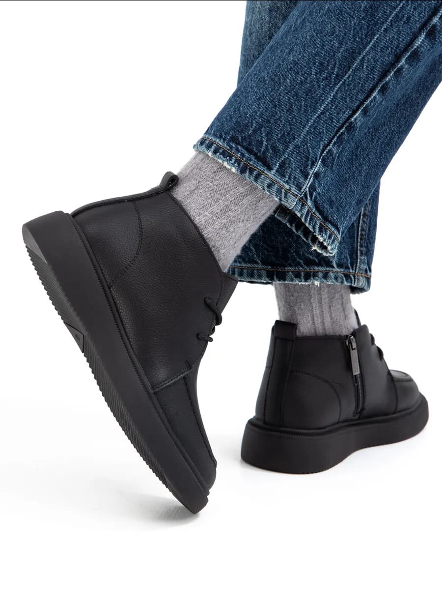 Ботинки черные женские зимние - фото 1