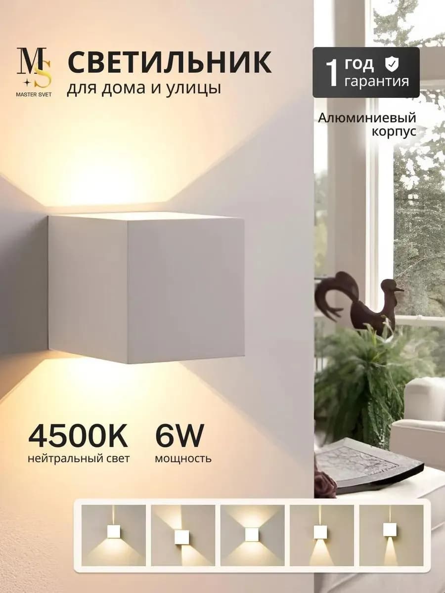 Светильник настенный бра ночник светодиодный в зал