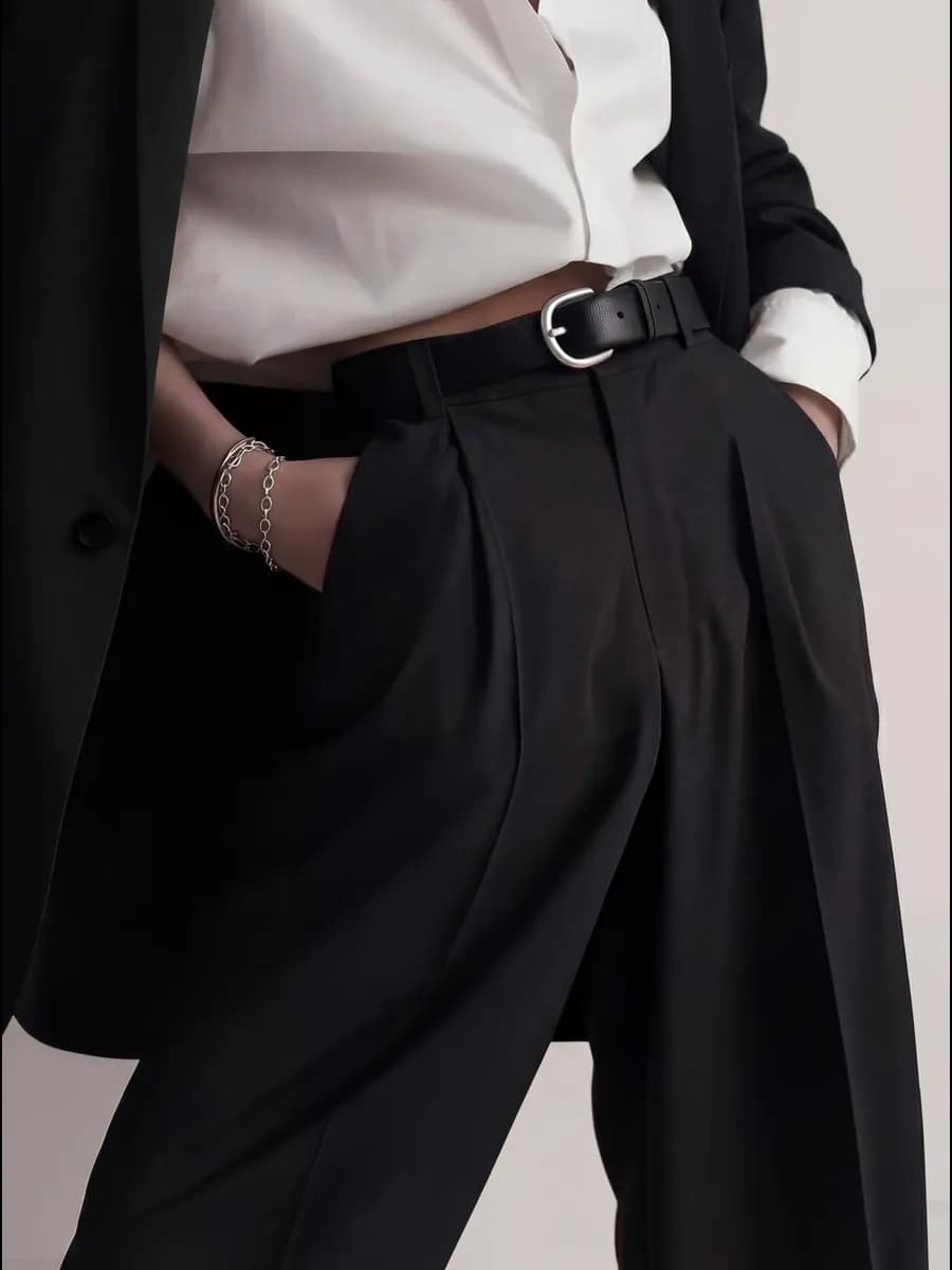 Брюки широкие классические с высокой посадкой палаццо