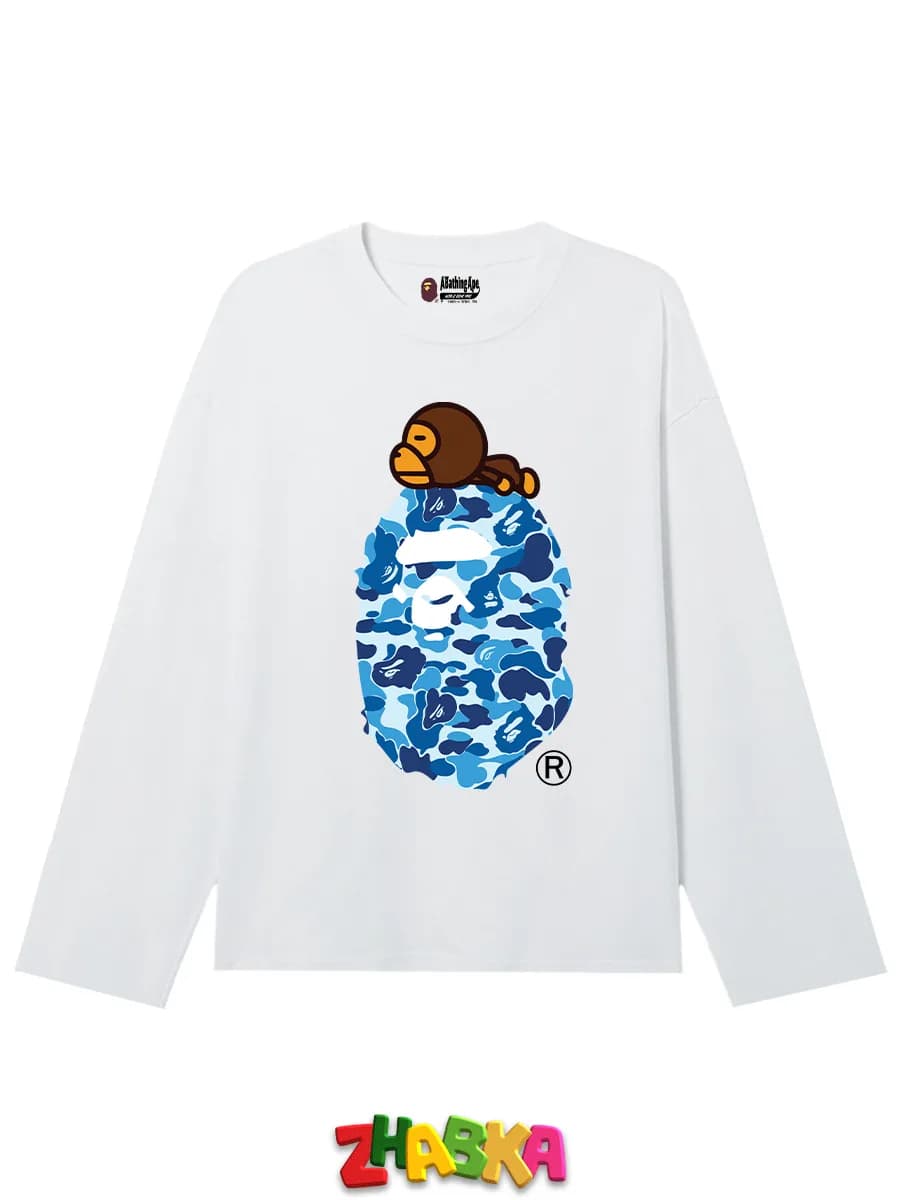 лонгслив с принтом оверсайз BAPE бейп sk8