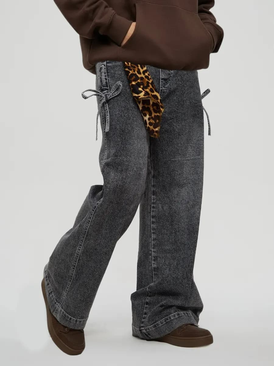 Джинсы палаццо широкие на резинке