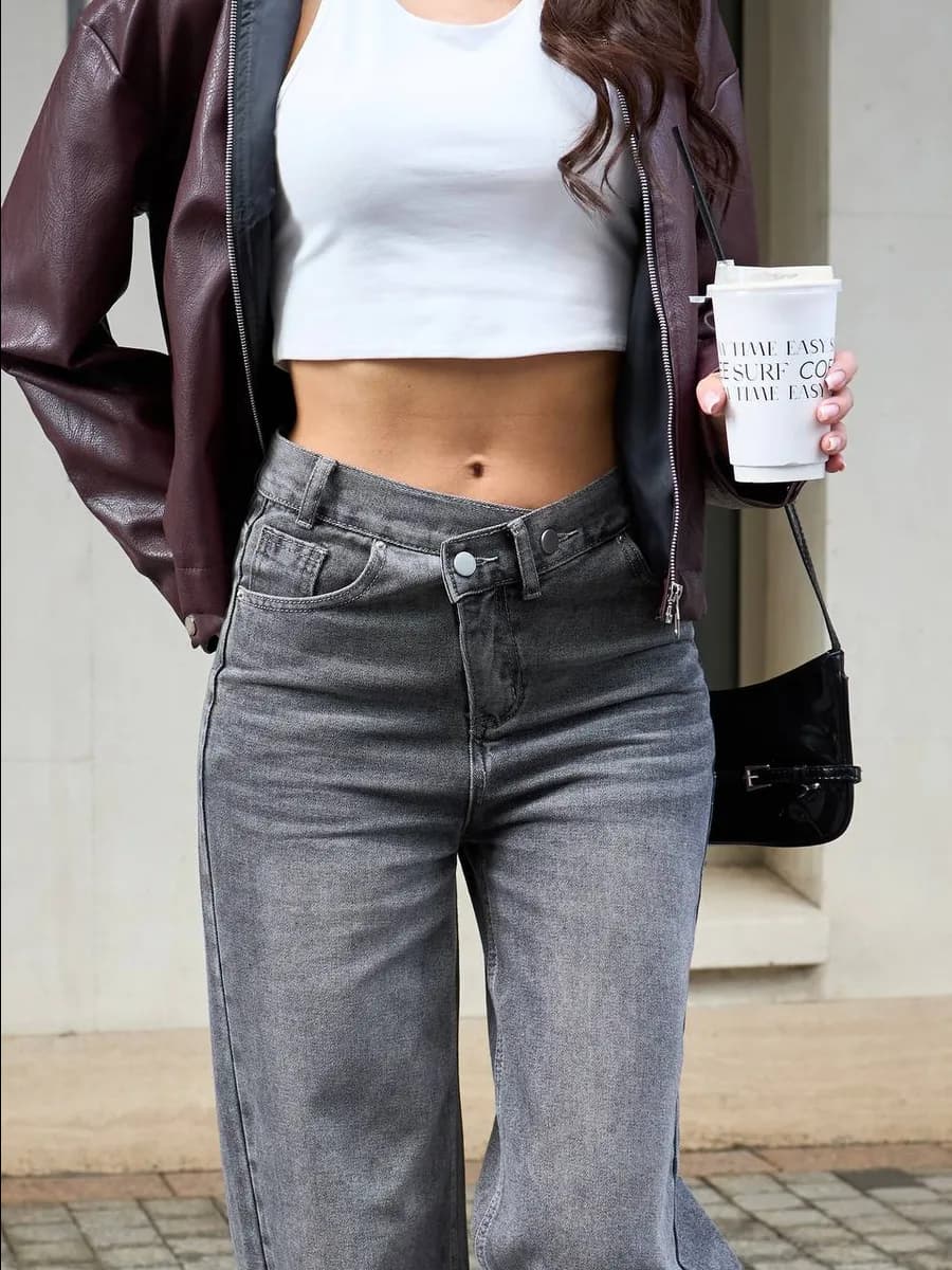 Джинсы широкие женские