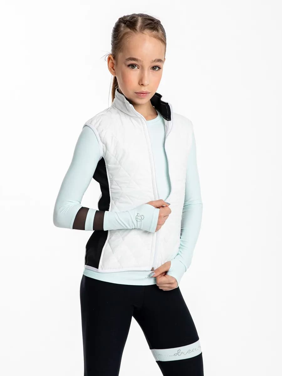 Жилет спортивный белый ICESTYLE, стежка курточная синтепон