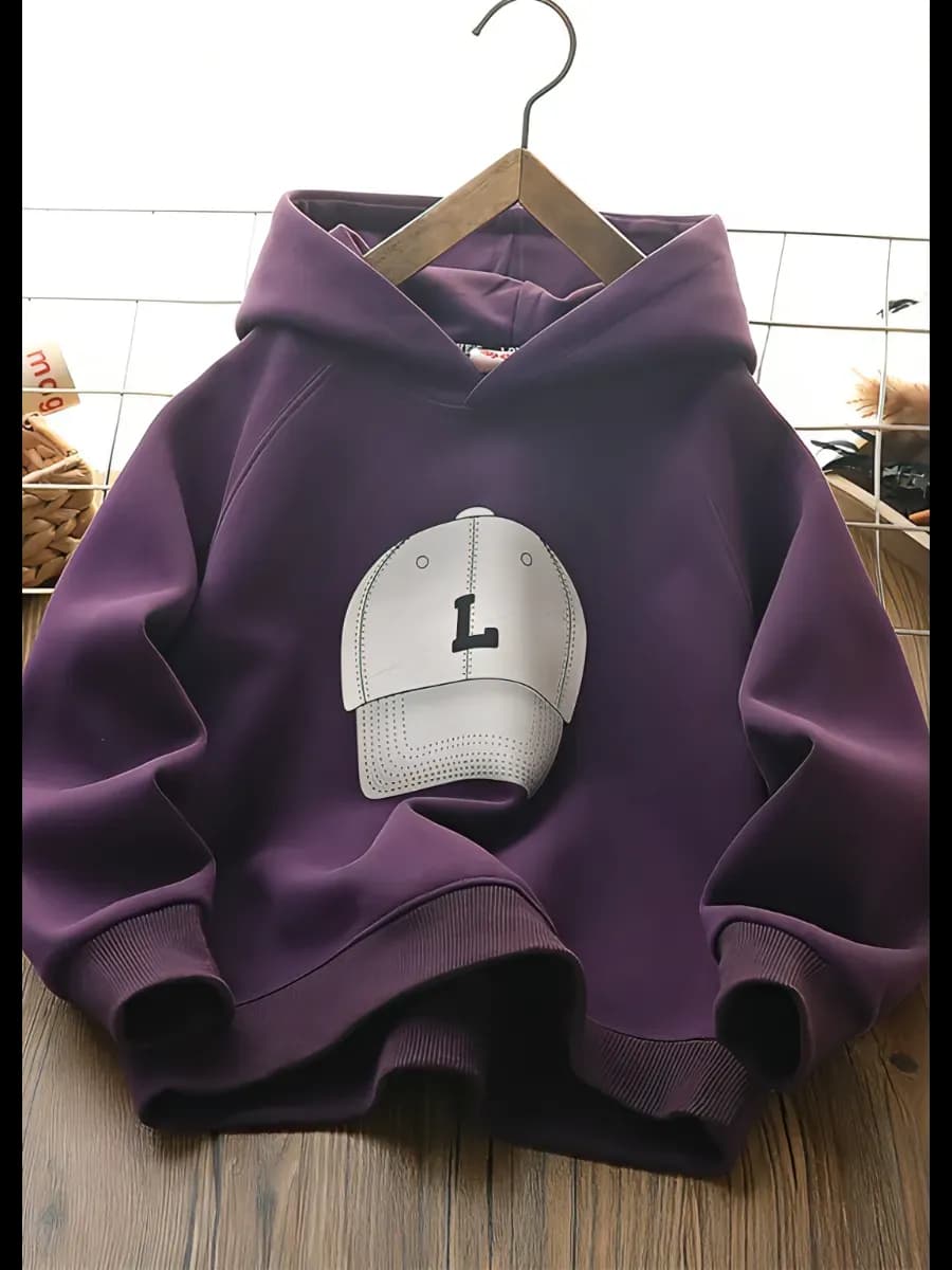 Толстовка оверсайз без начеса с принтом