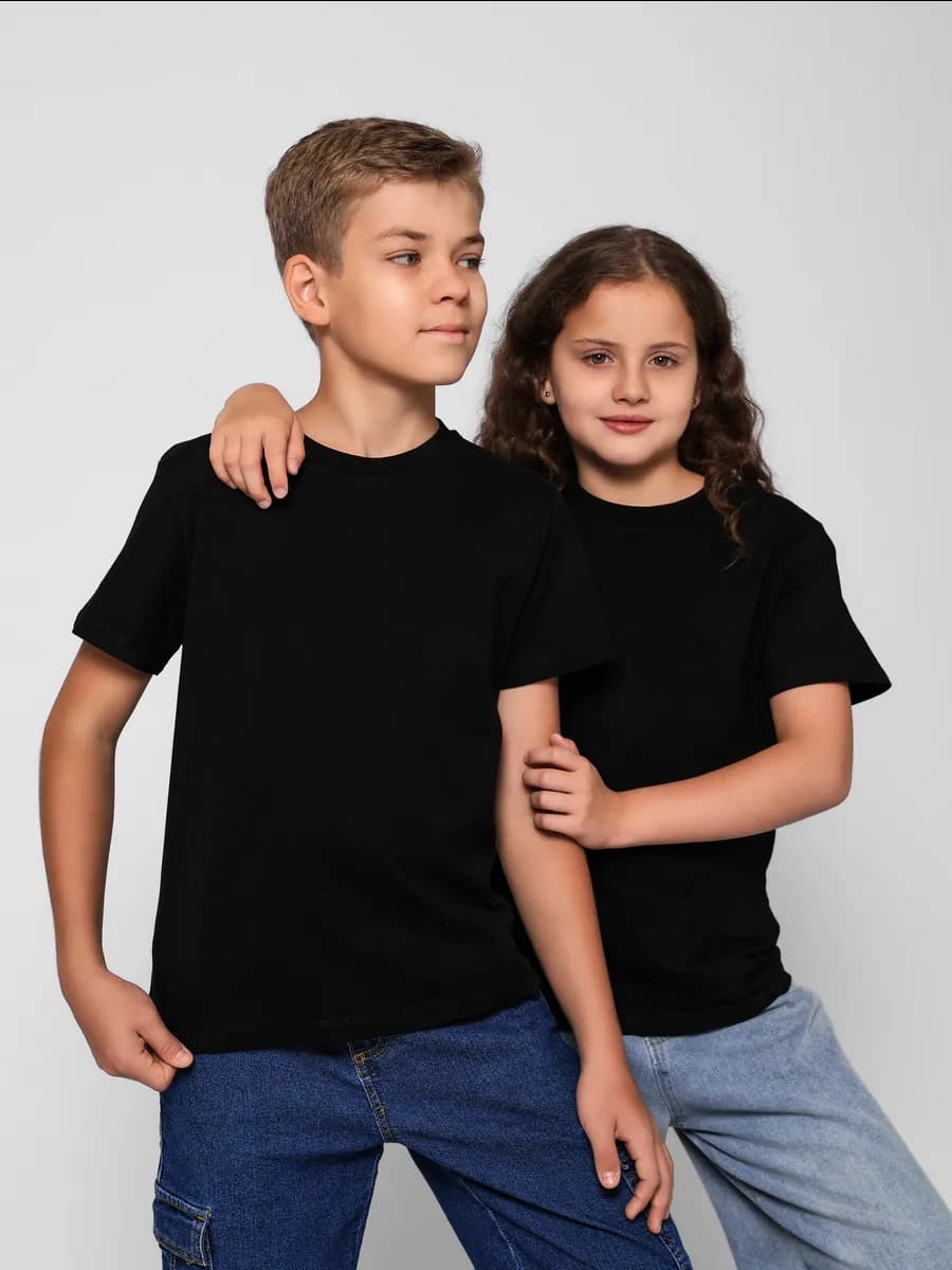 Футболка детская набор 2 шт однотонная хлопок