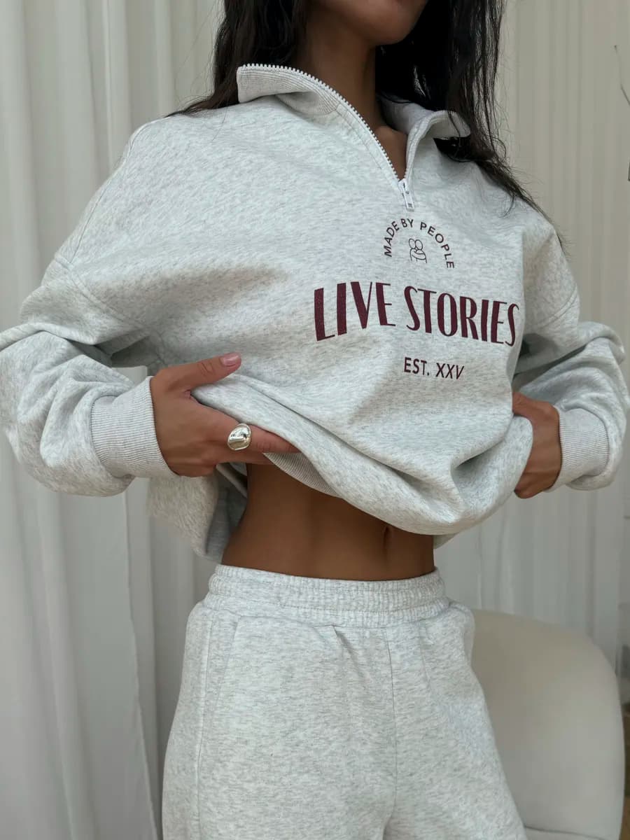 Костюм спортивный c брюками полузамок худи old money