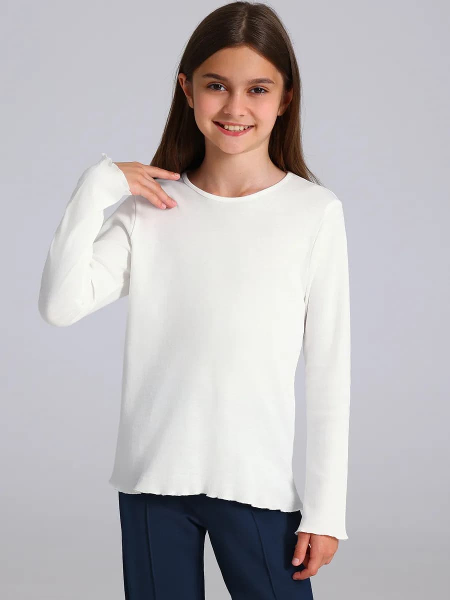 Лонгслив школьный в рубчик хлопок 100%