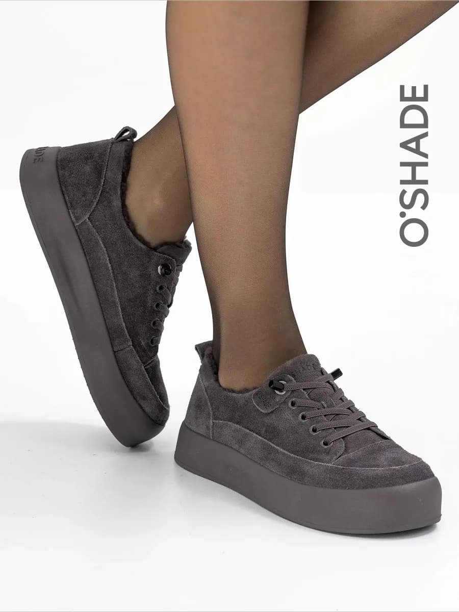 Полуботинки женские замшевые с мехом