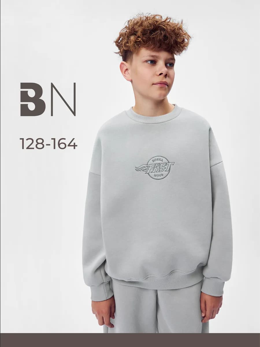 Свитшот для мальчика подростка оверсайз с начесом - фото 1