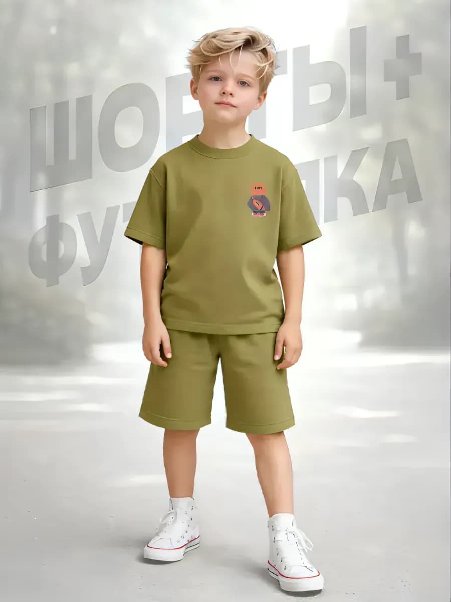 Комплект футболка и шорты детский оверсайз