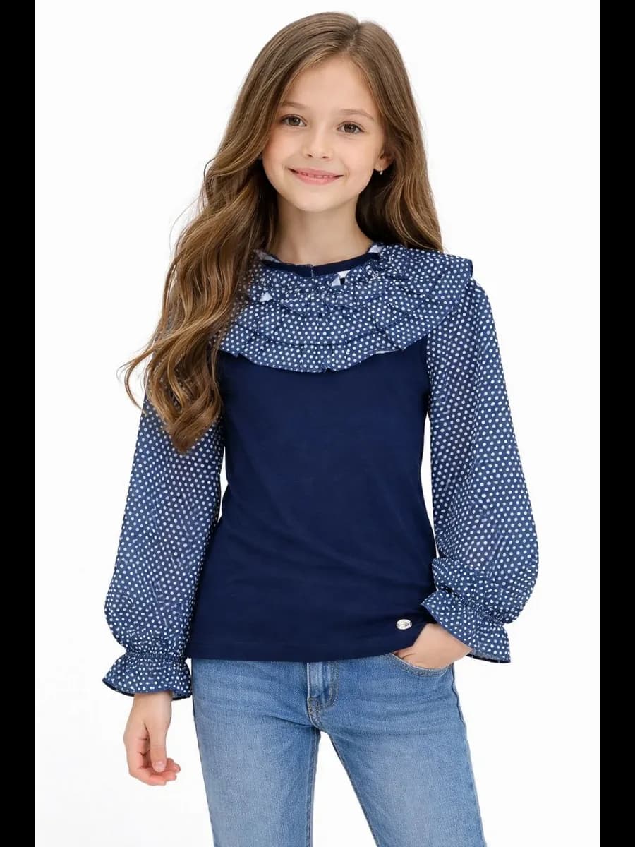 Кофта школьная в горошек Жабо